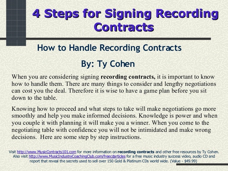 4 Steps For Signing Recording Contracts