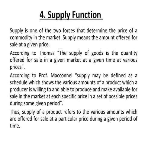 4  supply function