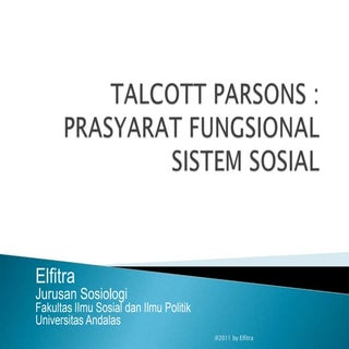Talcott parson - agil