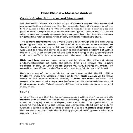 4. texas chainsaw massacre film analysis