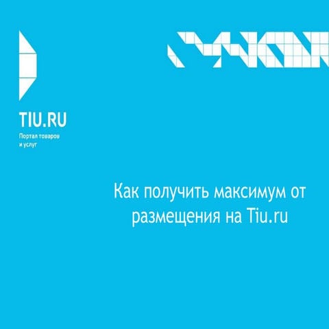 Александр Иванов "Как получить максимум от размещения на tiu.ru"