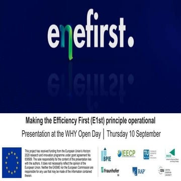 Enefirst: Making the Efficiency First (E1st) principle operational