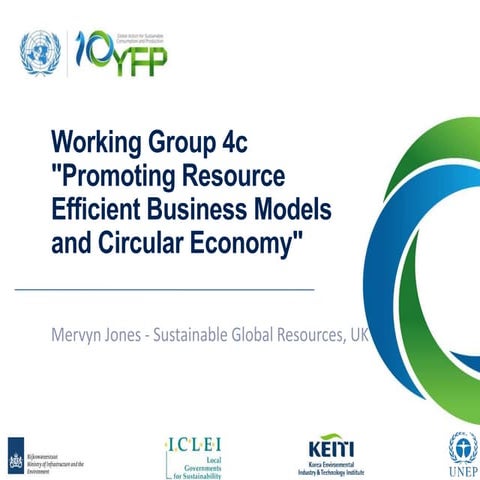 Working Group 4c ''Promoting Resource Efficient Business Models and Circular ...
