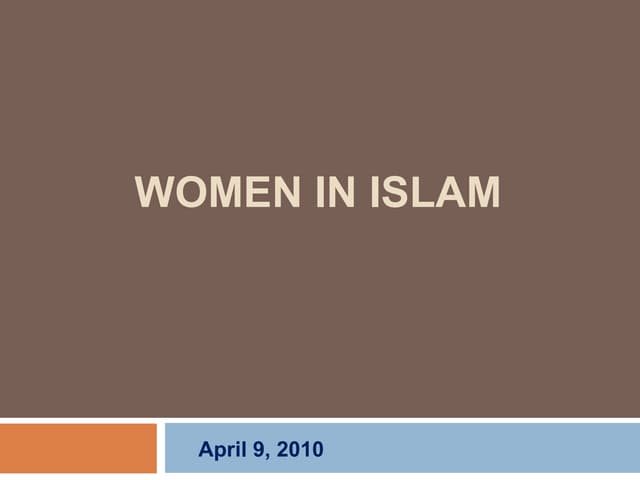 Women In Islam, Statements from Quran and Hadith