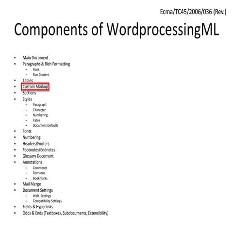 4   wordprocessing ml subject - custom markup