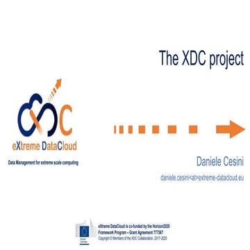 The Extreme Data Cloud (XDC) Project