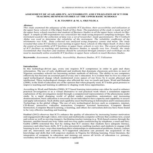 Tiamiyu Y.B.  (Teacher in Charge of ICT)