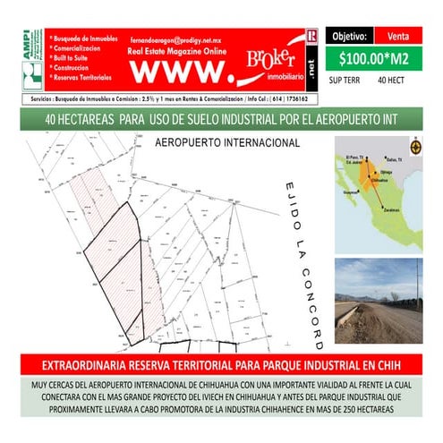40 HECTAREAS DE RESERVA TERRITORIAL PARA PARQUE INDUSTRIAL