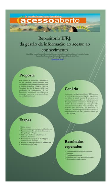 Repositório IFRJ: da gestão da informação ao acesso ao conhecimento - CONFOA 2017