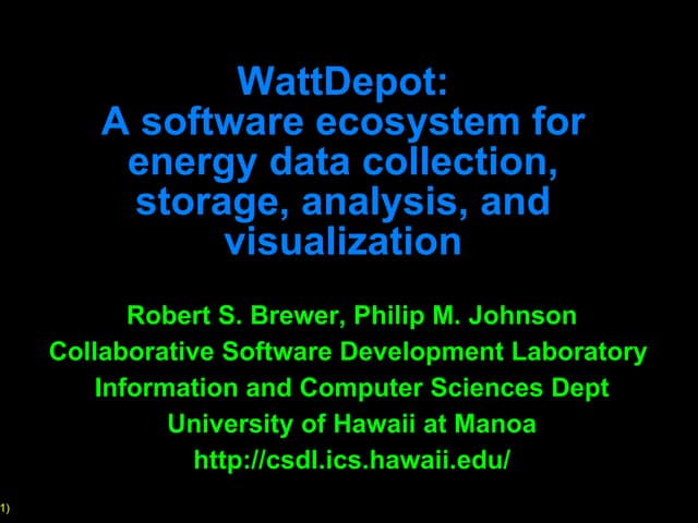 Introduction to WattDepot