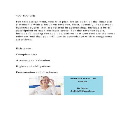 400-600 wdsFor this assignment, you will plan for an audit of th.docx