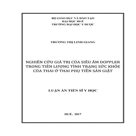 Giá trị của siêu âm Doppler trong tiên lượng tình trạng sức khoẻ của thai