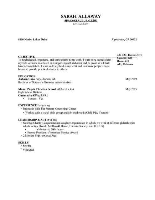 Freshman Resume PDF - 4001dd46 7dce 4af9 A57d 07da01a5655c 151201172657 Lva1 App6892 Thumbnail 
