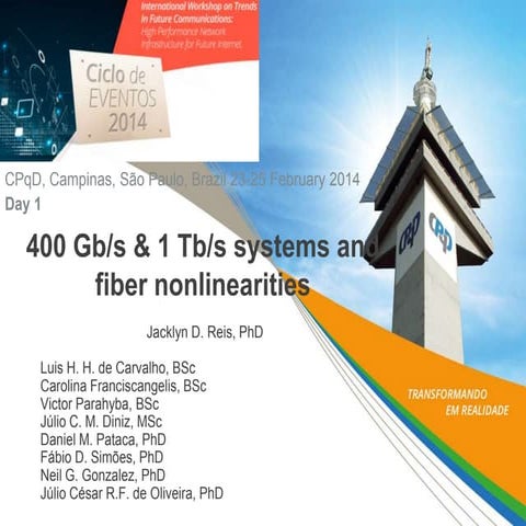 400 Gbs e 1 TBs systems and fiber nonlinearities   Jacklyn Dias Reis