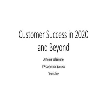 Customer Success in 2020 and Beyond with Teamable