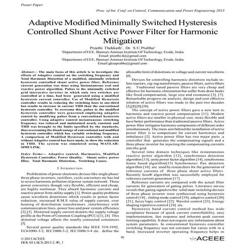 Adaptive Modified Minimally Switched Hysteresis Controlled Shunt Active Power...