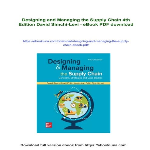 Designing and Managing the Supply Chain 4th Edition David Simchi-Levi ...