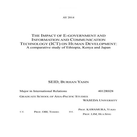 Impact of E-government and ICT on Human Development