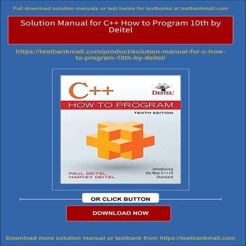 Download Study Resources for Solution Manual for C++ How to Program ...