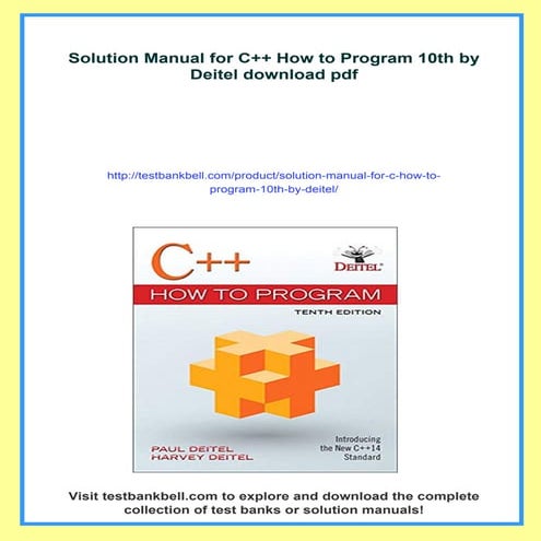 Solution Manual for C++ How to Program 10th by Deitel