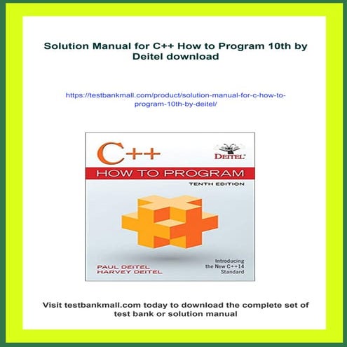 Solution Manual for C++ How to Program 10th by Deitel