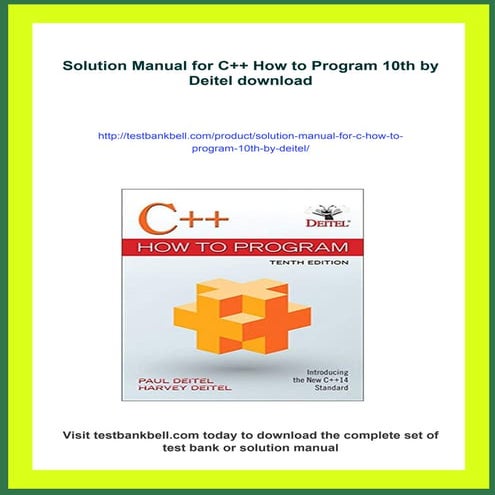 Solution Manual for C++ How to Program 10th by Deitel