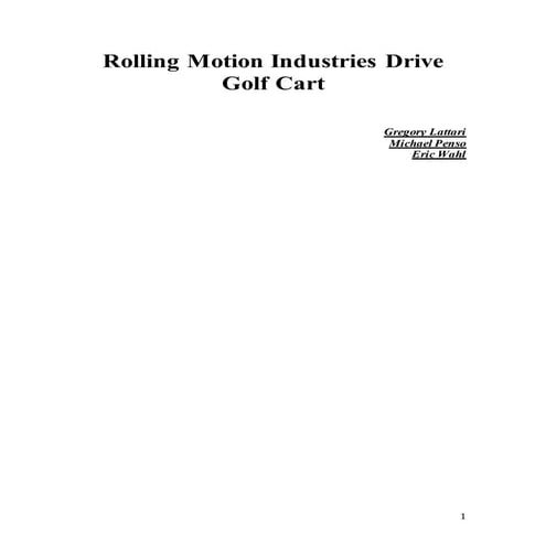 RMI Golf Cart Report