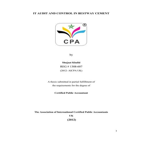 IT audit and control in bestway cement