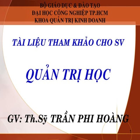 Tài Liệu Quản Trị Học Tham Khảo 