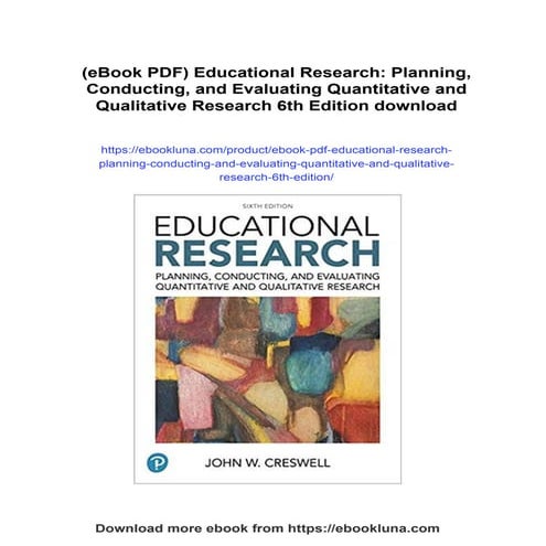 (eBook PDF) Educational Research: Planning, Conducting, and Evaluating Quanti...
