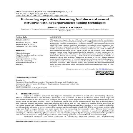 Enhancing sepsis detection using feed-forward neural networks with hyperparam...