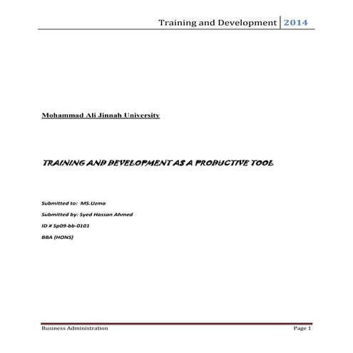 Research Report training and development1