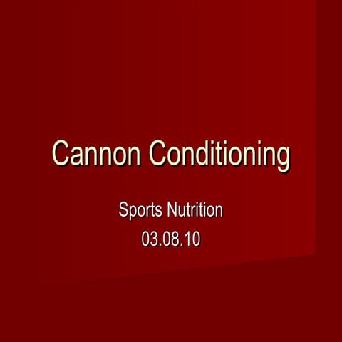 Cannon US Conditioning 030810