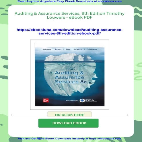 Auditing & Assurance Services, 8th Edition Timothy Louwers | PDF