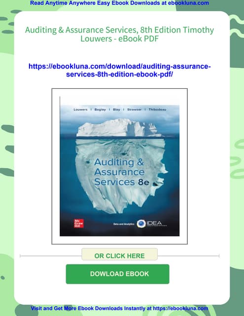 Auditing & Assurance Services, 8th Edition Timothy Louwers | PDF