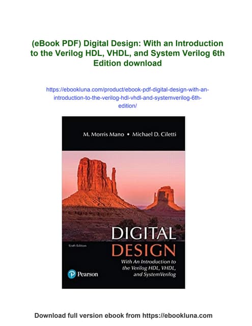 (eBook PDF) Digital Design: With an Introduction to the Verilog HDL ...