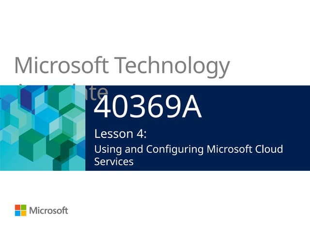 40369A Microsoft Cloud Fundamentals - Chapter 4