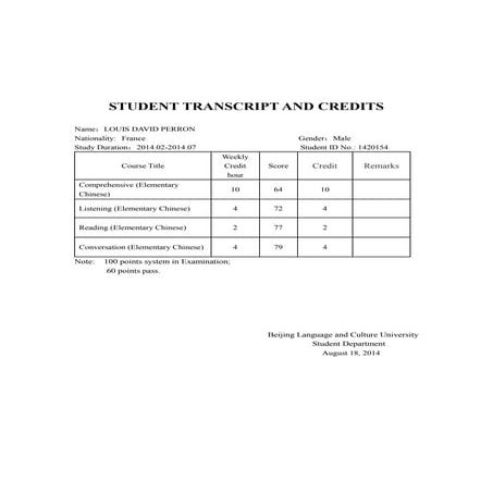 Louis David Perron Transcript | PDF