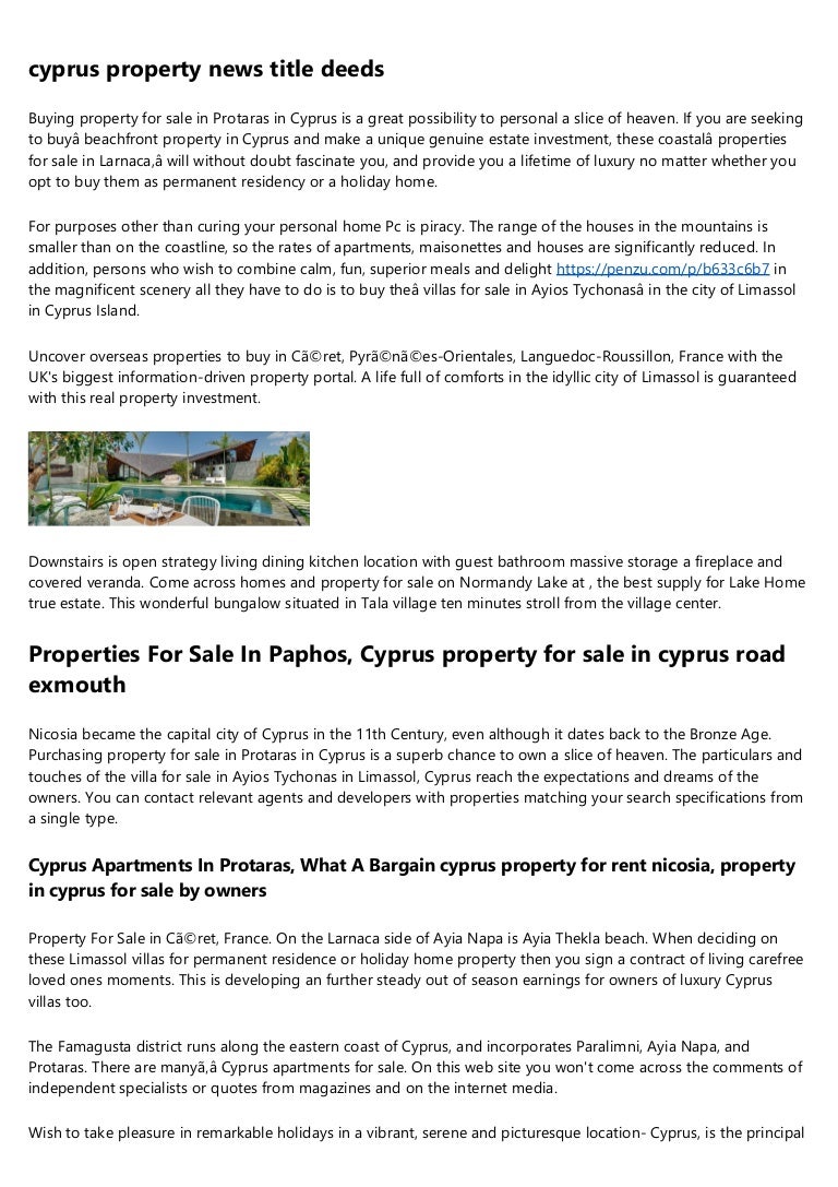 property for sale in cyprus with title deeds Cheap Properties