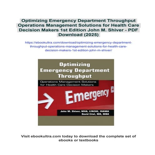 Optimizing Emergency Department Throughput Operations Management Solutions fo...