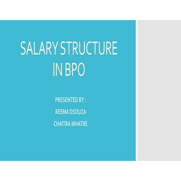 SALARY STRUCTURE IN BPO ppt