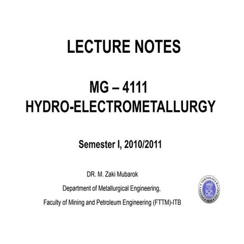 hydrometallurgyy-extractive metallurgyy.ppt