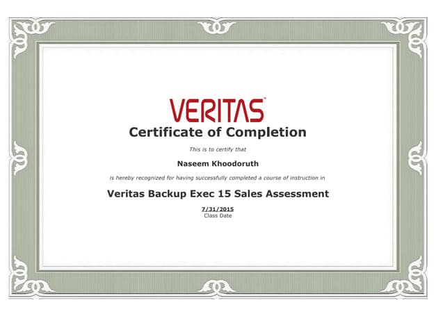 Backup Exec 15 VSE