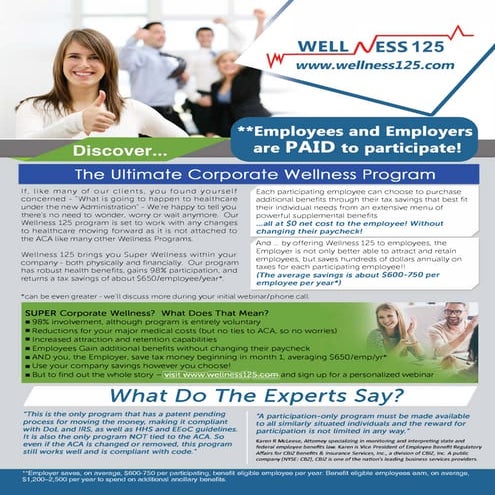 Wellness 125 The Ulitimate Corporate Wellness Program | PDF
