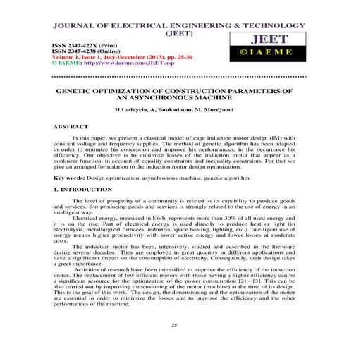 Energy Audit And Management Of Induction Motor Using Field Test And ...