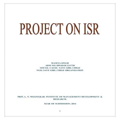 Save Girl Child Project ISR