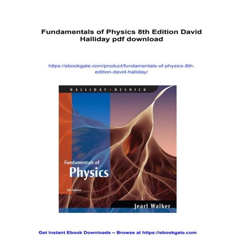 Fundamentals of Physics 8th Edition David Halliday