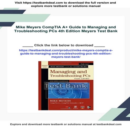 Mike Meyers CompTIA A+ Guide to Managing and Troubleshooting PCs 4th Edition ...