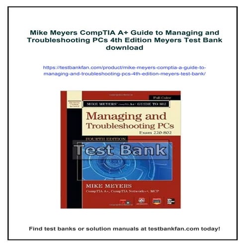 Mike Meyers CompTIA A+ Guide to Managing and Troubleshooting PCs 4th Edition ...