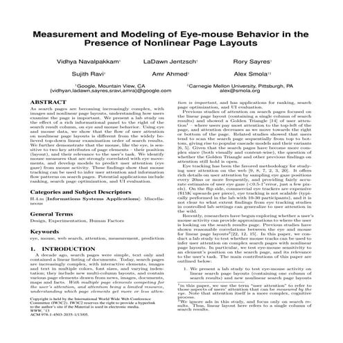 Measurment and Modeling of Eue-mouse Behavior in the Presence of Nonlinear Pa...
